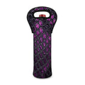 Purple Snakeskin Print Single Neoprene Wine Tote