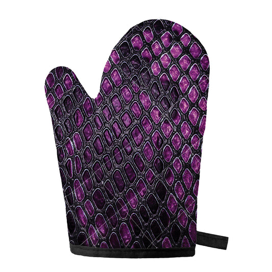 Purple Snakeskin Print Single Oven Mitt