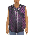 Purple Snakeskin Print Sleeveless Baseball Jersey