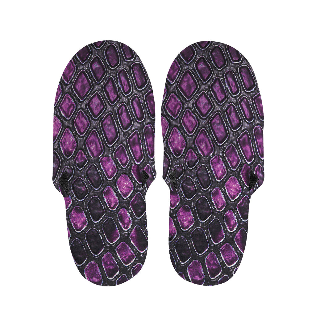 Purple Snakeskin Print Slippers