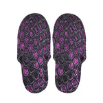 Purple Snakeskin Print Slippers