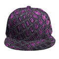 Purple Snakeskin Print Snapback Cap