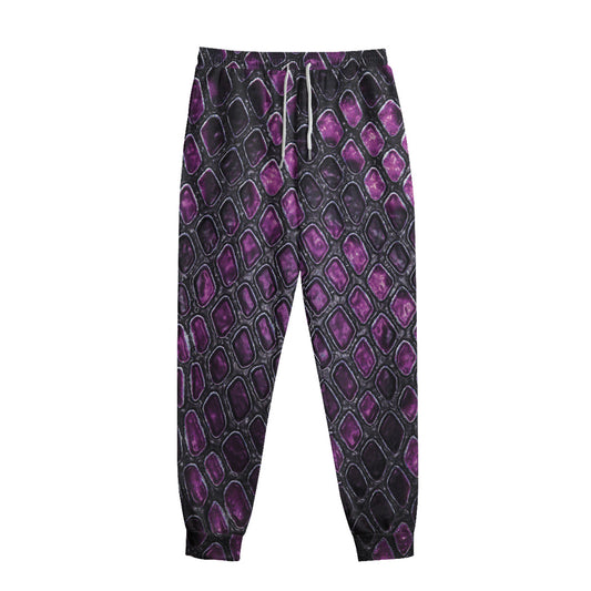 Purple Snakeskin Print Sweatpants