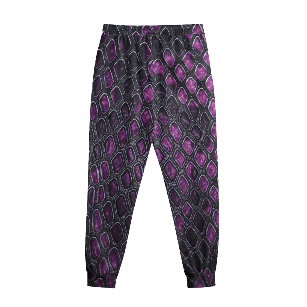 Purple Snakeskin Print Sweatpants