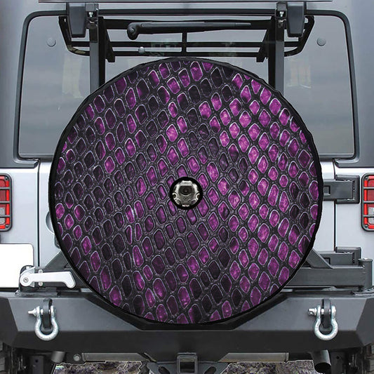 Purple Snakeskin Print Tire Cover With Camera Hole