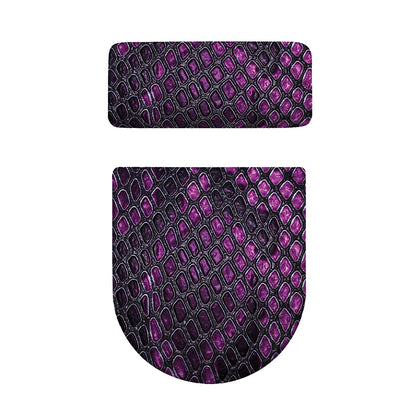 Purple Snakeskin Print Toilet Lid And Tank Cover Set