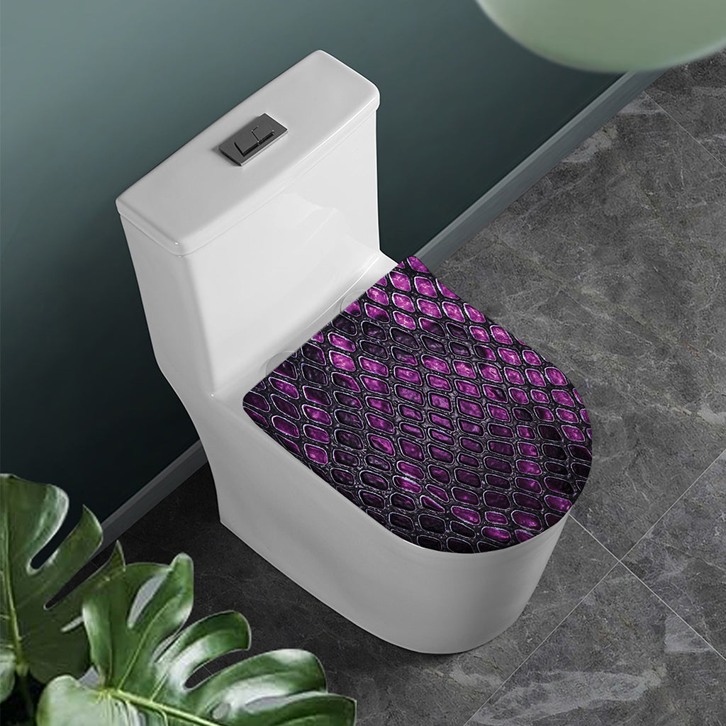 Purple Snakeskin Print Toilet Lid Cover