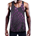 Purple Snakeskin Print Men's Workout Tank Top