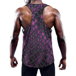 Purple Snakeskin Print Training Tank Top