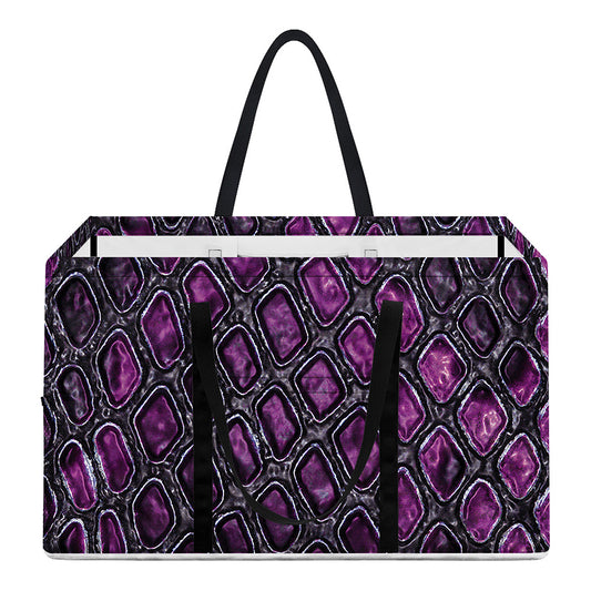 Purple Snakeskin Print Utility Tote Bag
