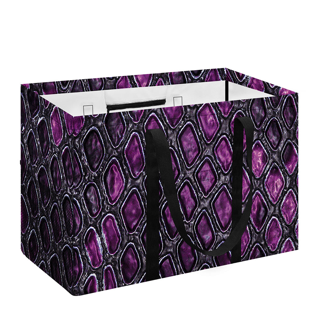 Purple Snakeskin Print Utility Tote Bag
