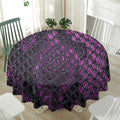 Purple Snakeskin Print Waterproof Round Tablecloth