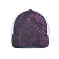 Purple Snakeskin Print White Mesh Trucker Hat
