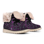 Purple Snakeskin Print Winter Boots
