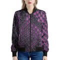 Purple Snakeskin Print Women's Bomber Jacket