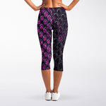 Purple Snakeskin Print Women's Capri Leggings