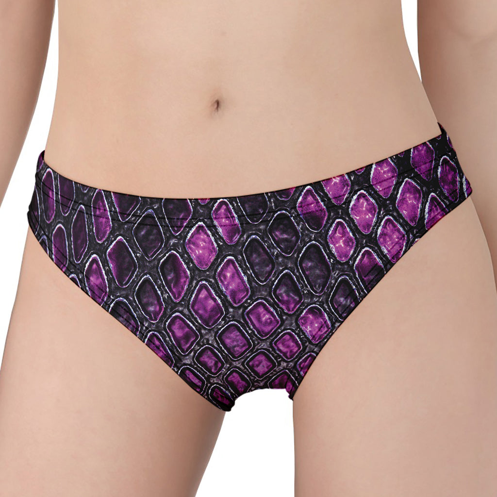 Purple Snakeskin Print Women's Panties