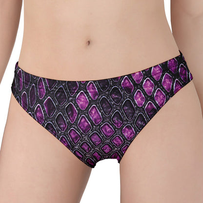 Purple Snakeskin Print Women's Panties
