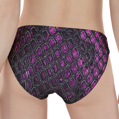 Purple Snakeskin Print Women's Panties