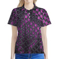 Purple Snakeskin Print Women's Polo Shirt