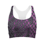 Purple Snakeskin Print Women's Sports Bra