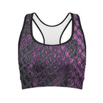 Purple Snakeskin Print Women's Sports Bra