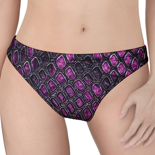 Purple Snakeskin Print Women's Thong