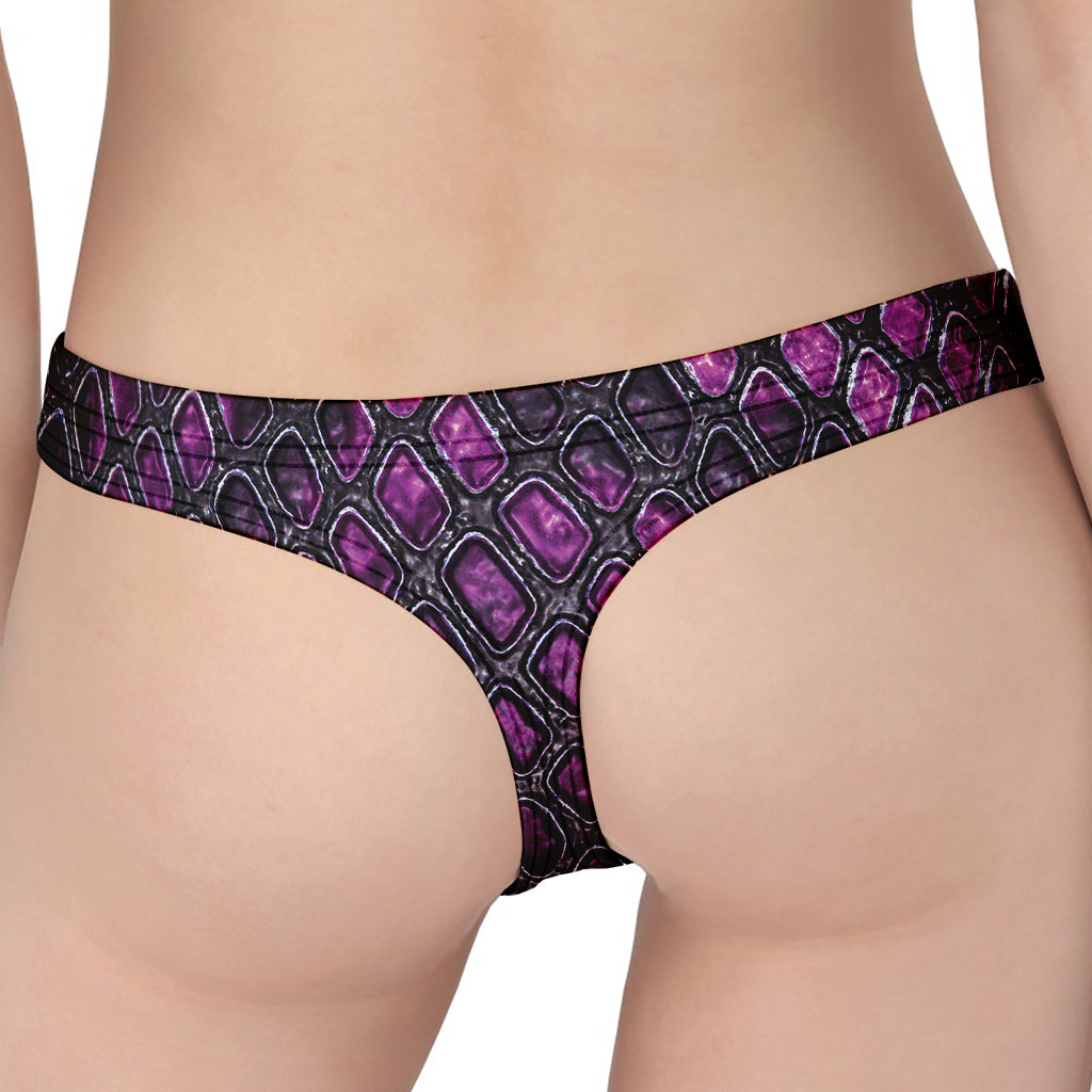 Purple Snakeskin Print Women's Thong