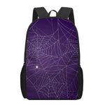 Purple Spider Web Pattern Print 17 Inch Backpack