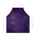 Purple Spider Web Pattern Print Adjustable Apron
