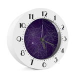 Purple Spider Web Pattern Print Alarm Clock