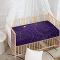 Purple Spider Web Pattern Print Baby Crib Sheet