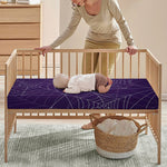 Purple Spider Web Pattern Print Baby Crib Sheet