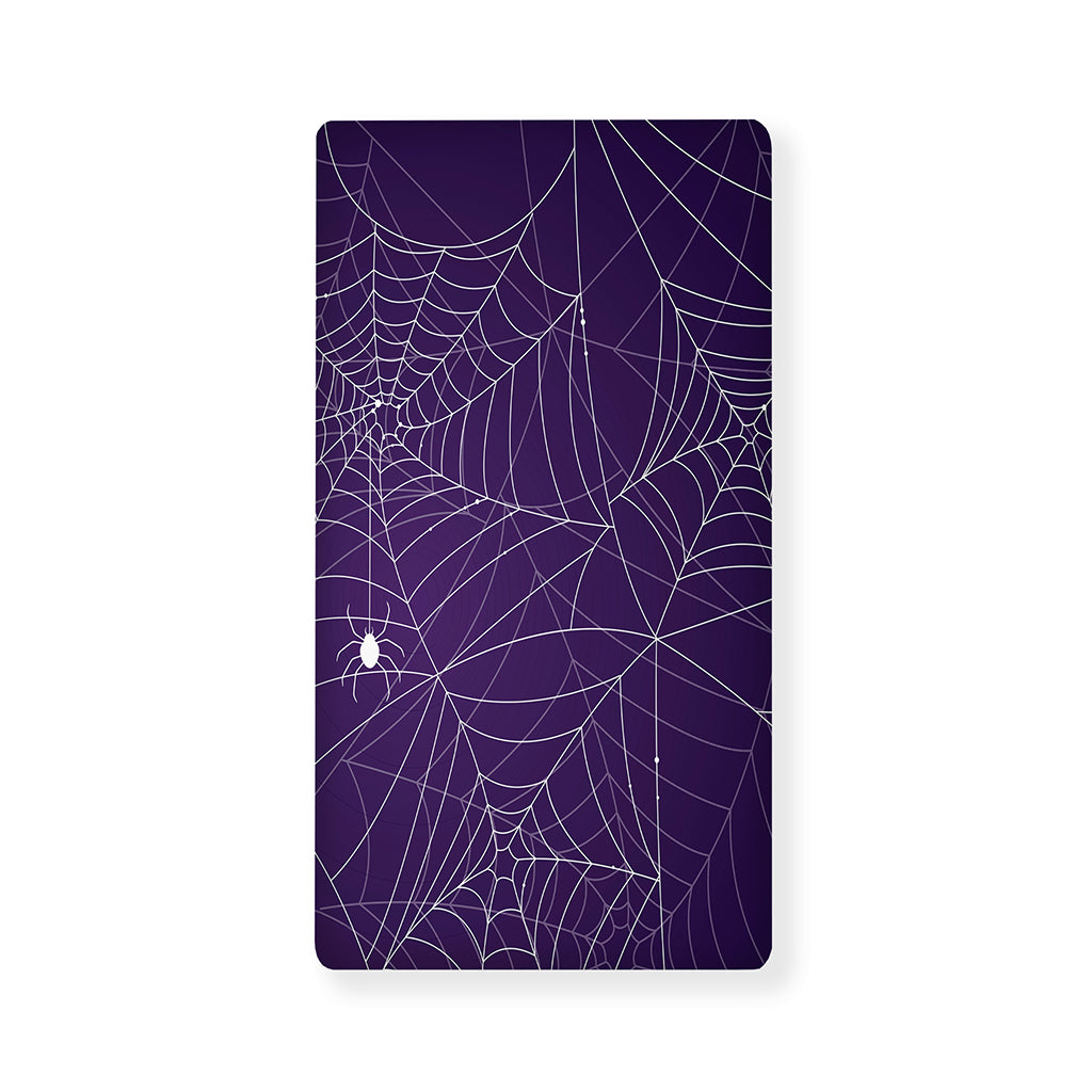 Purple Spider Web Pattern Print Baby Crib Sheet