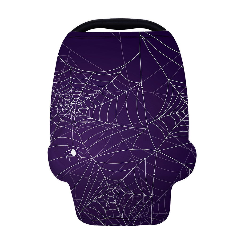 Purple Spider Web Pattern Print Baby Seat Cover
