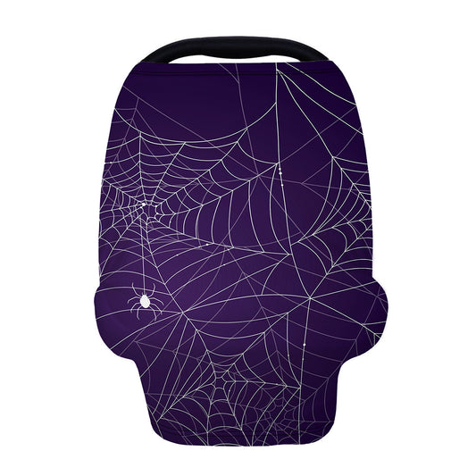 Purple Spider Web Pattern Print Baby Seat Cover
