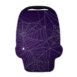 Purple Spider Web Pattern Print Baby Seat Cover