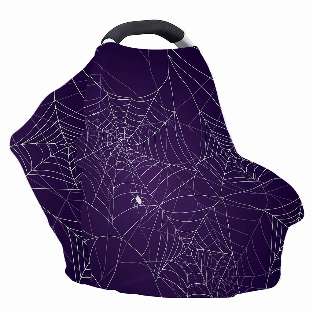 Purple Spider Web Pattern Print Baby Seat Cover