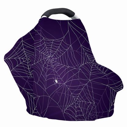 Purple Spider Web Pattern Print Baby Seat Cover