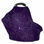 Purple Spider Web Pattern Print Baby Seat Cover