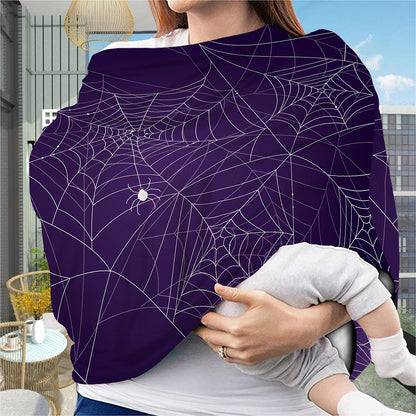 Purple Spider Web Pattern Print Baby Seat Cover