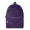 Purple Spider Web Pattern Print School Backpack