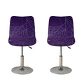 Purple Spider Web Pattern Print Bar Stool Covers