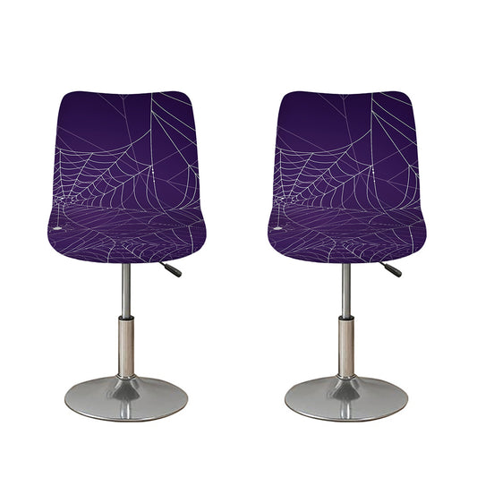 Purple Spider Web Pattern Print Bar Stool Covers