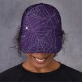 Purple Spider Web Pattern Print Baseball Cap