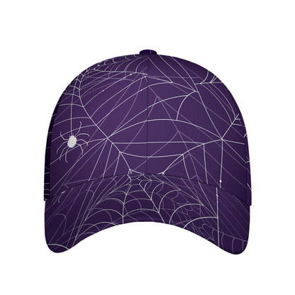 Purple Spider Web Pattern Print Baseball Cap