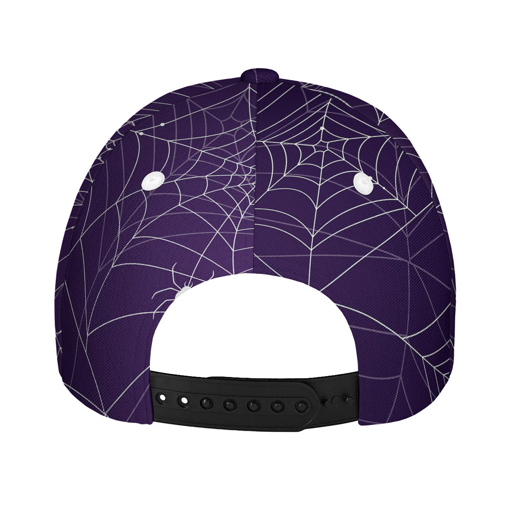 Purple Spider Web Pattern Print Baseball Cap