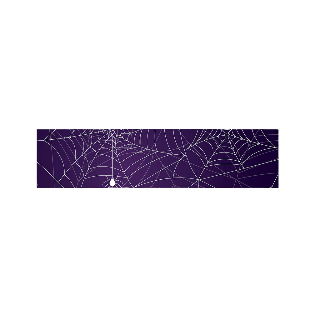 Purple Spider Web Pattern Print Bed Runner