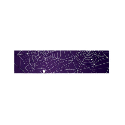 Purple Spider Web Pattern Print Bed Runner