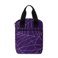 Purple Spider Web Pattern Print Bible Tote Bag